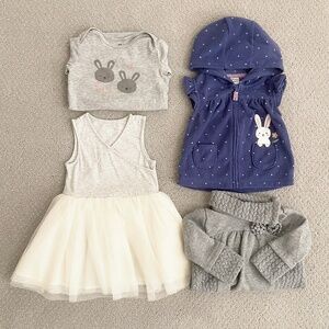 12 to 18 Month Baby / Toddler Girl Bundle ~ Easter Bunny Ready!